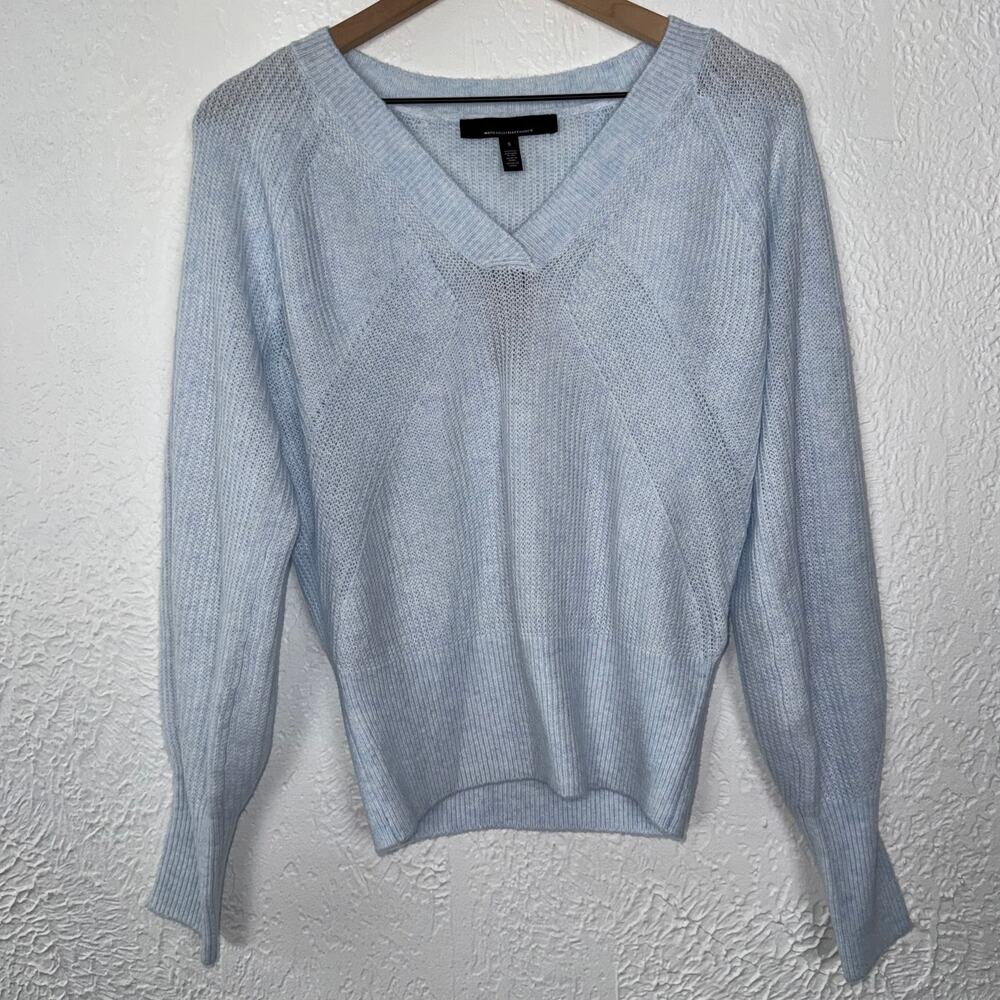 White House Black Market V-Neck Pullover Sweater Blue Size Small NWT
